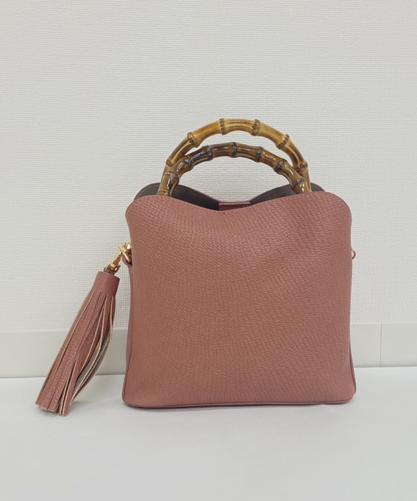 バンブーハンドルショルダーバック