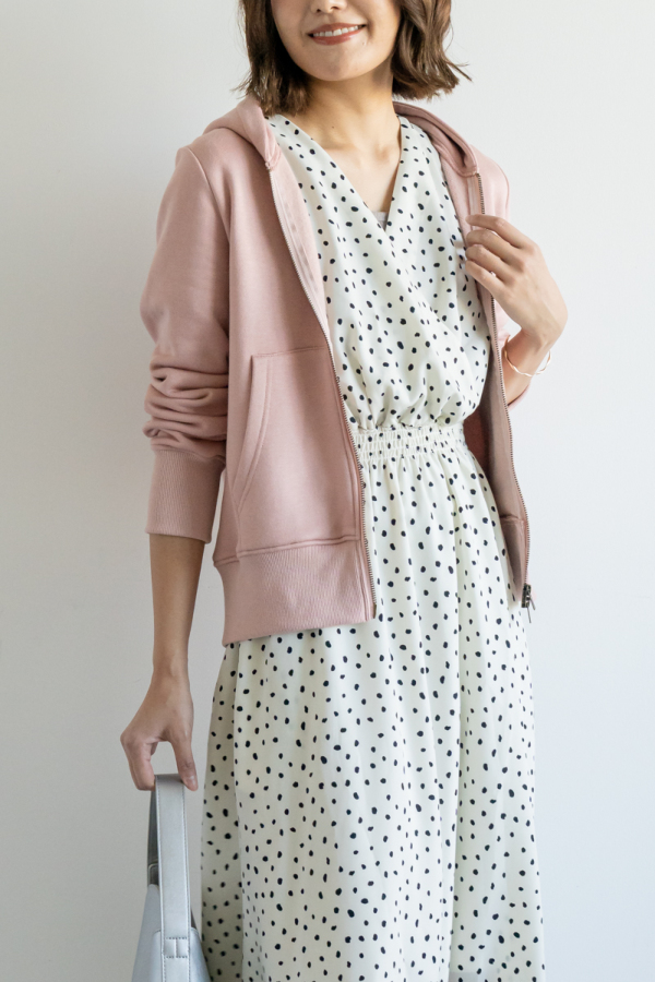 セットアップ対応》きれいめカジュアル 裏起毛ジップパーカー｜TOPS