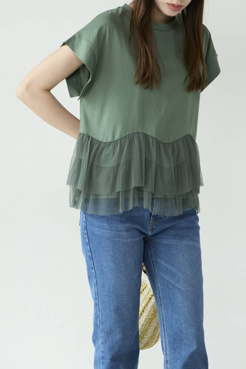 チュールドッキングカットソー｜TOPS｜レディースファッション