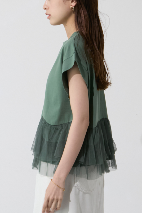 チュールドッキングカットソー チュールドッキングカットソー｜TOPS｜レディースファッション