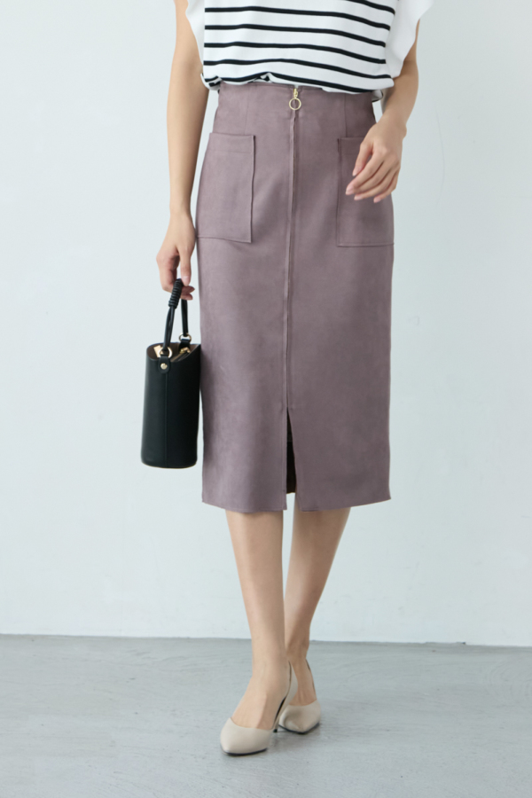 フェイクスエードフロントジップスカート｜SKIRT｜レディース