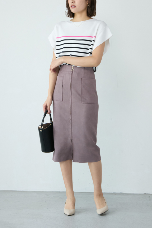 フェイクスエードフロントジップスカート｜SKIRT｜レディース