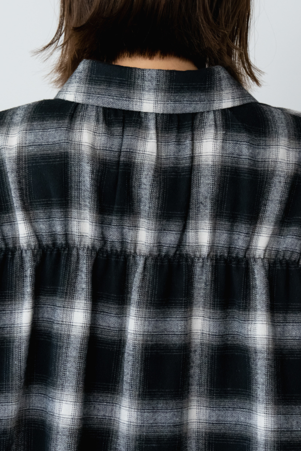 モノトーンオンブレチェックシャツ｜TOPS｜レディースファッション通販