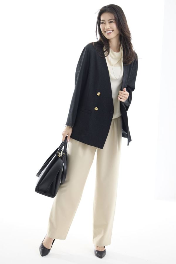 ドゥーズィエムクラス ノーカラー ツイードジャケット アパルトモン