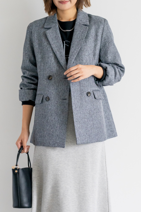 ツイードテーラードジャケット