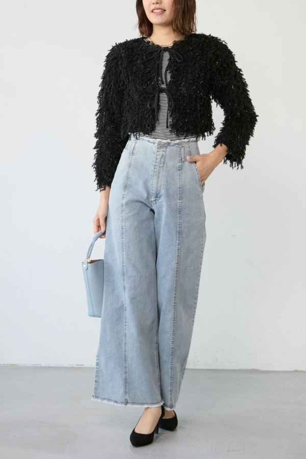 2wayカットフリンジショートカーデ｜TOPS｜レディースファッション通販
