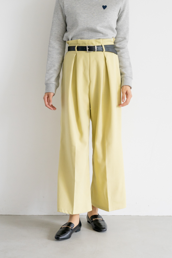 ベルト付きタックワイドパンツ｜PANTS｜レディースファッション通販のM