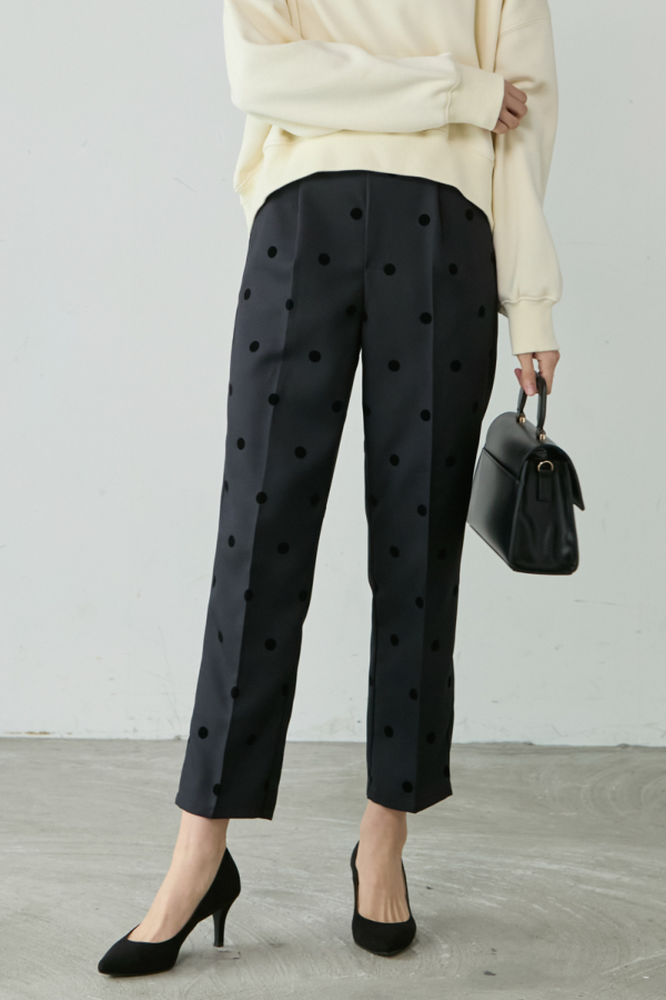 フロッキードット柄パンツ｜PANTS｜レディースファッション通販