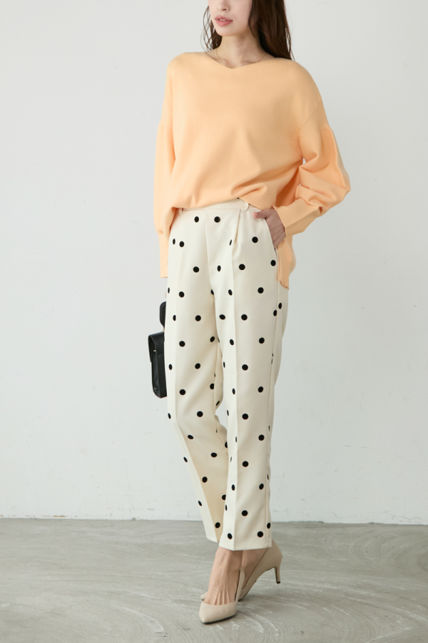 フロッキードット柄パンツ｜PANTS｜レディースファッション通販