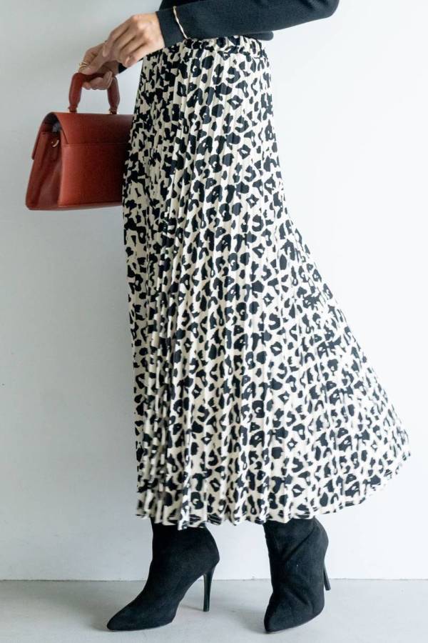 ヒョウ柄プリーツスカート｜SKIRT｜レディースファッション通販のM