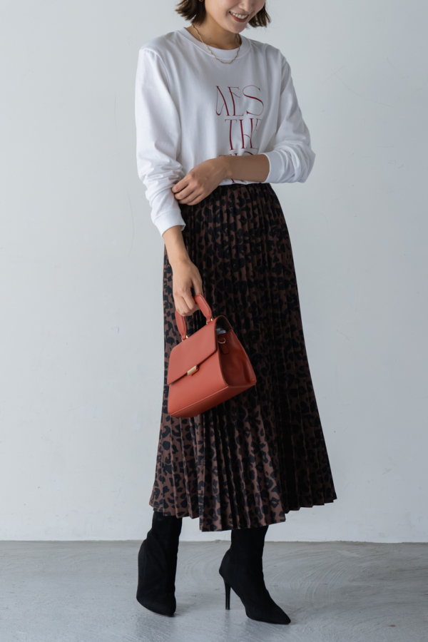 ヒョウ柄プリーツスカート｜SKIRT｜レディースファッション通販のM