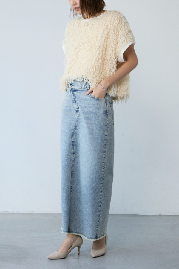 双子可♡美品♡denim dungaree ダメージデニムスカート denim &dangaree スカート02