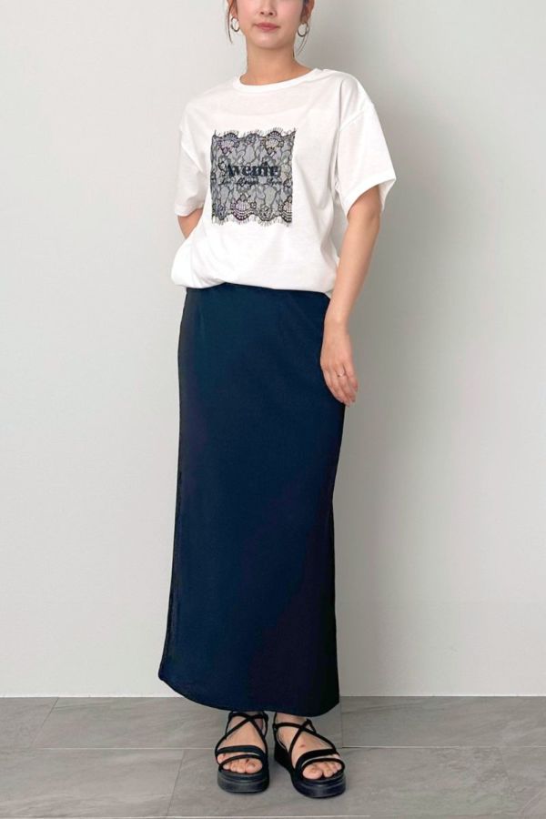 レースデザインロゴTシャツ｜TOPS｜レディースファッション通販のM