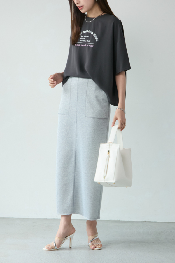 どらみ様 スカート Sオフ白、Sチャコール S-12150（セロリー ）｜事務服