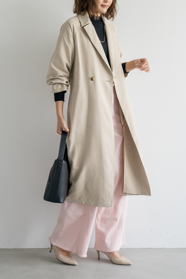 ピーチスキントレンチコート