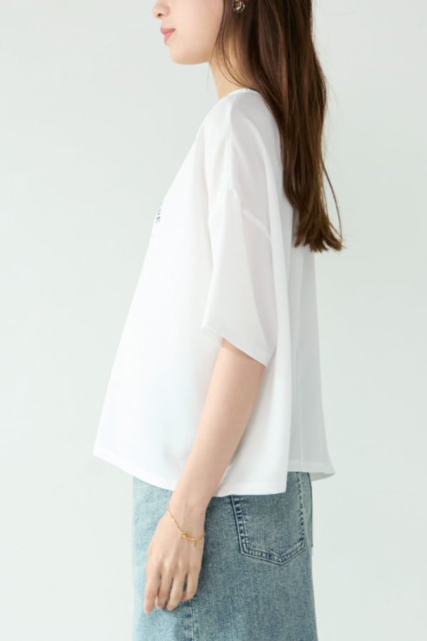 ロゴ刺繍ブラウス｜TOPS｜レディースファッション通販のM.deux(エムドゥ)