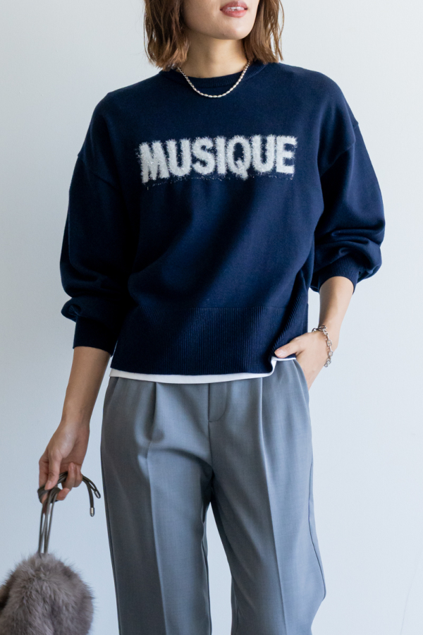 ラメシャギーロゴニット｜TOPS｜レディースファッション通販のM.deux
