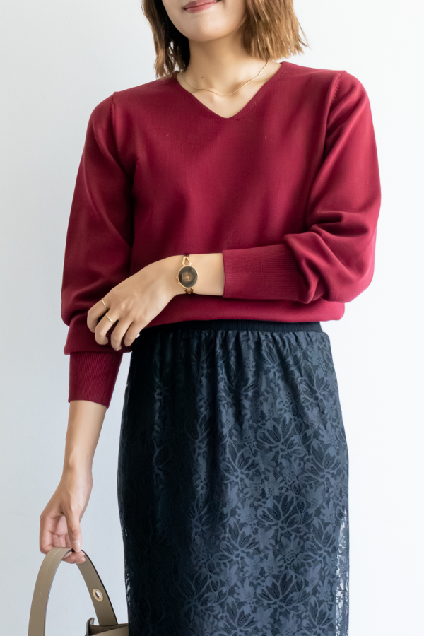 ベーシックVネックニット｜TOPS｜レディースファッション通販のM.deux