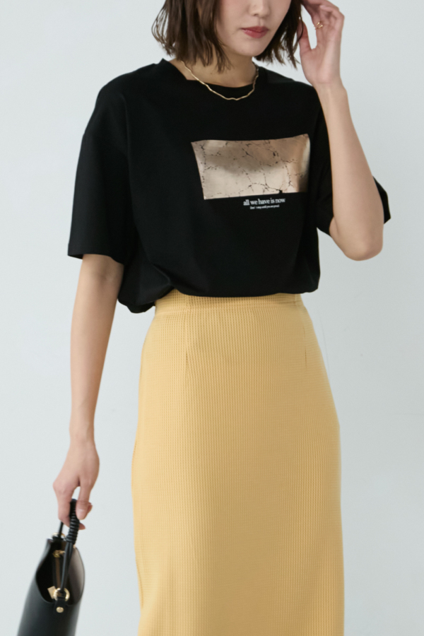 クラッシュ箔プリントTシャツ｜TOPS｜レディースファッション