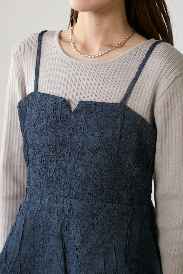 デニム風シワ加工ビスチェ｜TOPS｜レディースファッション通販の