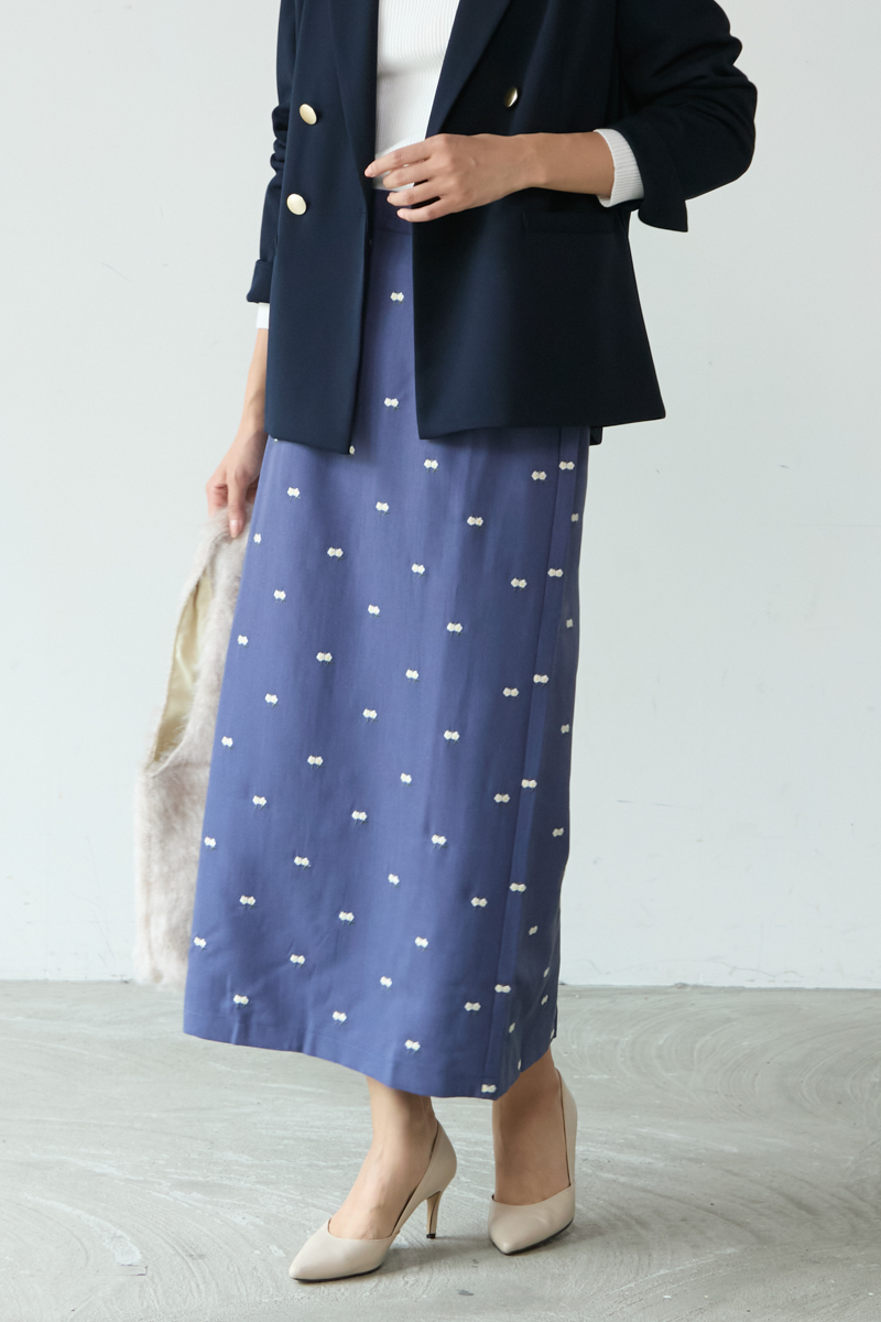 フラワー刺しゅうタイトスカート｜SKIRT｜レディース