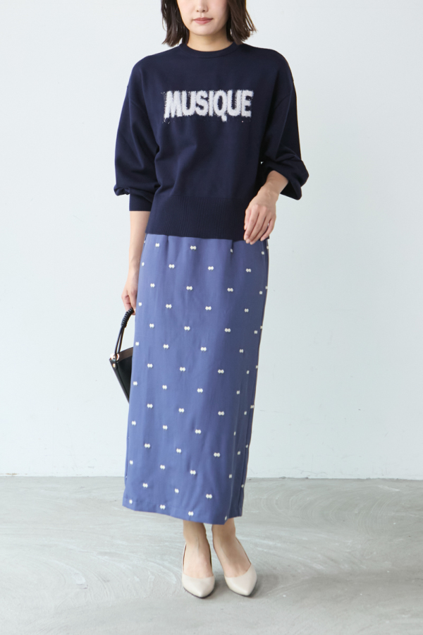 TFW49 ジップメッシュスカート NAVY×PINK Sサイズ サッカータックギャザースカート≪セットアップ対応/手洗い可能