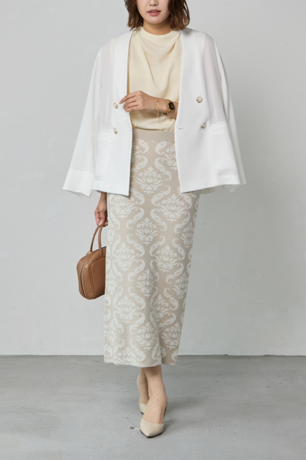 ダマスク柄ニットスカート｜SKIRT｜レディースファッション通販のM