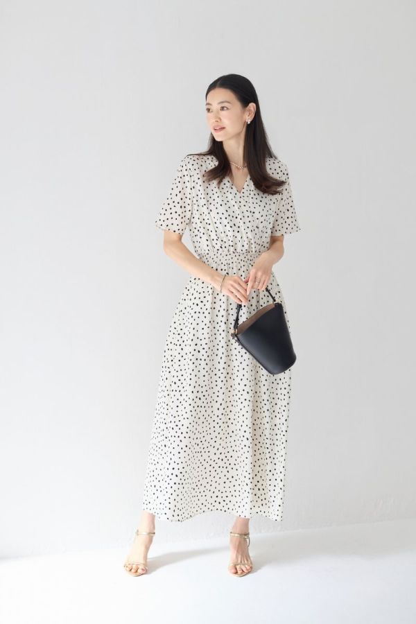 M.deux プリントカシュクール女神ワンピース プリントカシュクール女神ワンピース｜ONE-PIECE｜レディース