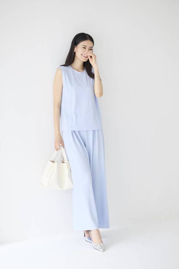 セットアップ対応》リラックス楊柳ノースリカットソー｜TOPS