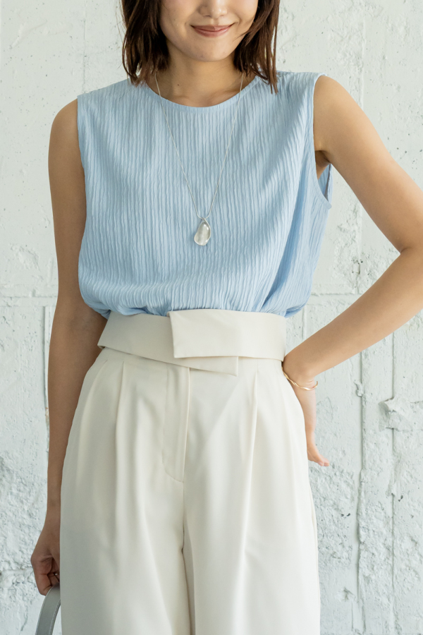 セットアップ対応》リラックス楊柳ノースリカットソー｜TOPS