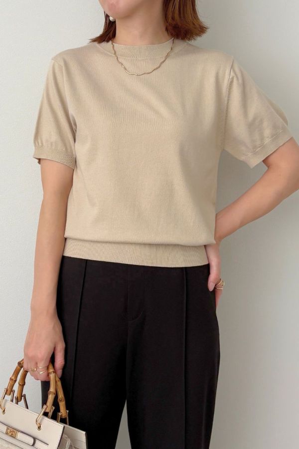 SHISHIKUI 半袖ニット ベージュ SHISHIKUI 半袖ニット ベージュ THE SHISHIKUI オープンカラー