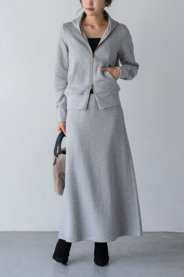 LIMITED SET】裏起毛ジップパーカー＋裏起毛セミフレアスカート