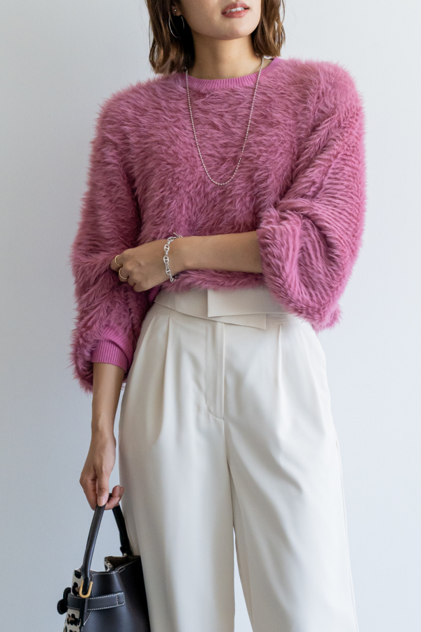 LIMITED SET】フェザーヤーンニット＋ベロアギャザースカート