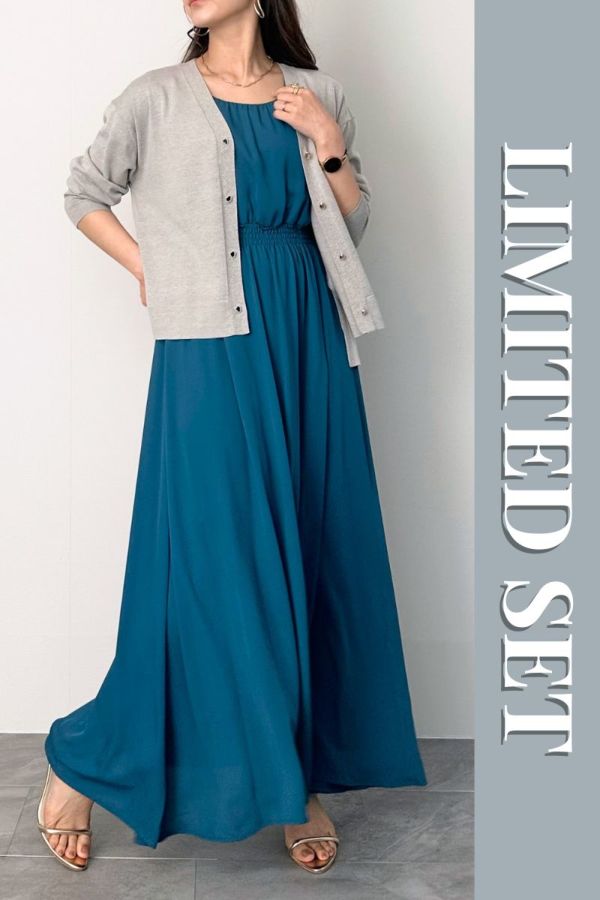＼＼数量限定！／／【3月12日 12:00販売開始】【LIMITED SET】女神ワンピ＋Ｖネックカーディガン※送料無料※